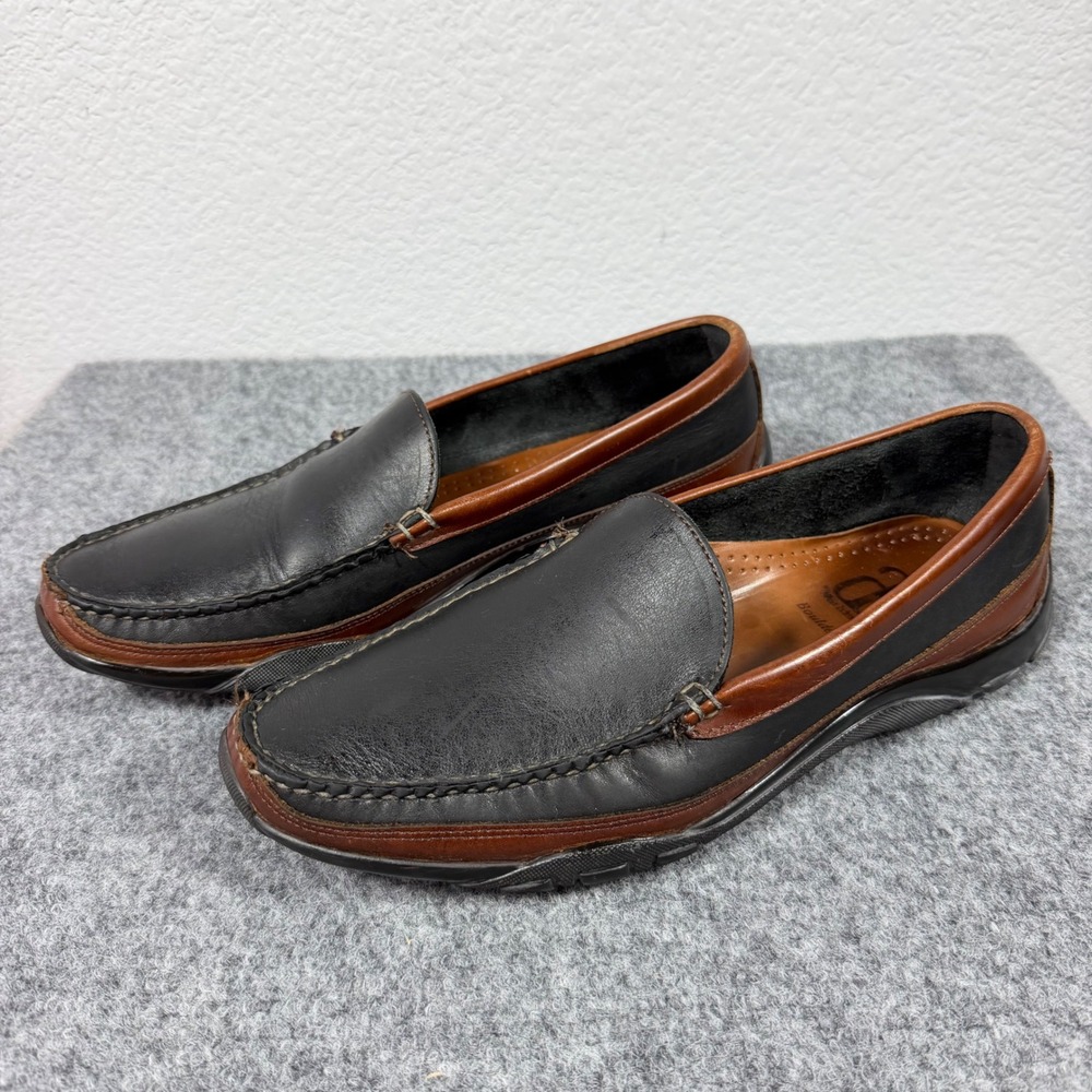 Allen Edmonds Boulder Loafers Mens 9.5 D Black Brown Leather Shoes EUC